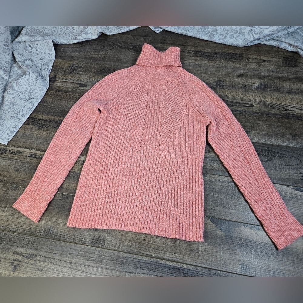 Sundance turtleneck sweater size petite medium  pink warm spring knit